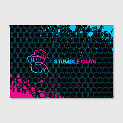 Холст прямоугольный Stumble Guys - neon gradient по-горизонтали, цвет: 3D-принт — фото 2