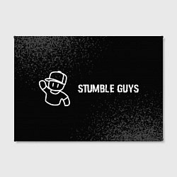 Холст прямоугольный Stumble Guys glitch на темном фоне по-горизонтали, цвет: 3D-принт — фото 2