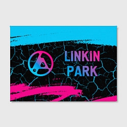 Холст прямоугольный Linkin Park 2024 - neon gradient по-горизонтали, цвет: 3D-принт — фото 2