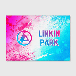 Холст прямоугольный Linkin Park 2024 neon gradient style по-горизонтал, цвет: 3D-принт — фото 2