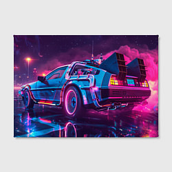 Холст прямоугольный Delorean - back to the future neon, цвет: 3D-принт — фото 2