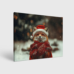 Холст прямоугольный Новогодняя рыжая лисица, цвет: 3D-принт