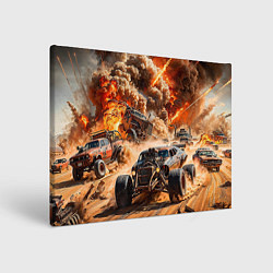 Холст прямоугольный Mad Max - explosion cars, цвет: 3D-принт