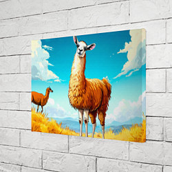 Холст прямоугольный Лама в прериях, цвет: 3D-принт — фото 2