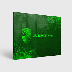 Холст прямоугольный Porsche - green gradient по-горизонтали, цвет: 3D-принт