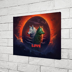 Холст прямоугольный Любовь - волк и волчица, цвет: 3D-принт — фото 2