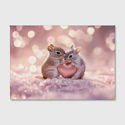 Холст прямоугольный Влюбленные белочки с сердечком, цвет: 3D-принт — фото 2