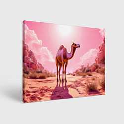 Холст прямоугольный Верблюд в розовой пустыне, цвет: 3D-принт