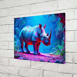 Холст прямоугольный Носорог в сказачном лесу, цвет: 3D-принт — фото 2