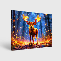 Холст прямоугольный Лосенок в лесу, цвет: 3D-принт