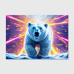Холст прямоугольный Белый медведь идет по льдине, цвет: 3D-принт — фото 2
