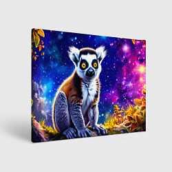 Холст прямоугольный Лемур и звездная ночь, цвет: 3D-принт