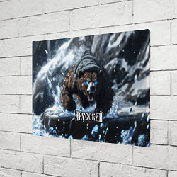 Холст прямоугольный Я русский - агрессивный медведь, цвет: 3D-принт — фото 2