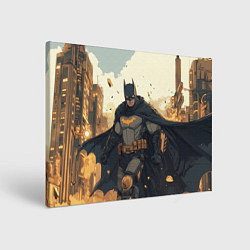 Холст прямоугольный Бэтмен и разрушенный город, цвет: 3D-принт
