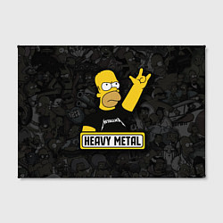 Холст прямоугольный Heavy metal Гомер симпсон, цвет: 3D-принт — фото 2