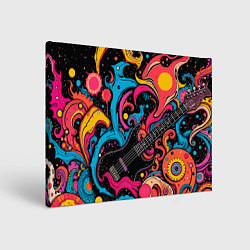 Холст прямоугольный Psychedelic abstract guitar, цвет: 3D-принт
