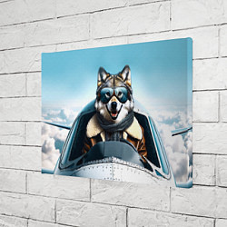 Холст прямоугольный Волк авиатор, цвет: 3D-принт — фото 2