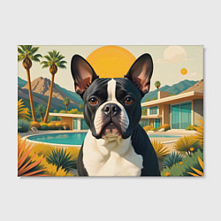 Холст прямоугольный Бульдог и лето, цвет: 3D-принт — фото 2