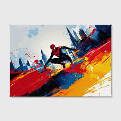 Холст прямоугольный Человек - паук и пролитая краска, цвет: 3D-принт — фото 2