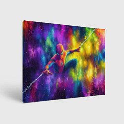 Холст прямоугольный Человек - паук радужные краски, цвет: 3D-принт