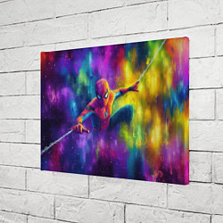 Холст прямоугольный Человек - паук радужные краски, цвет: 3D-принт — фото 2