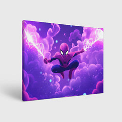 Холст прямоугольный Человек-паук на фоне облаков, цвет: 3D-принт