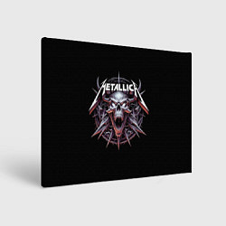 Холст прямоугольный Metallica - cool skull with horns, цвет: 3D-принт