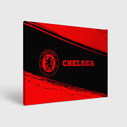 Холст прямоугольный Chelsea - red gradient по-горизонтали, цвет: 3D-принт