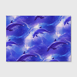 Холст прямоугольный Дельфины в волшебном море паттерн, цвет: 3D-принт — фото 2