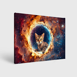 Холст прямоугольный Сингапурская кошка в космосе, цвет: 3D-принт