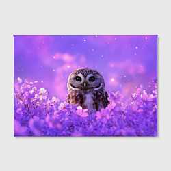 Холст прямоугольный Сова в фиолетовых цветах, цвет: 3D-принт — фото 2