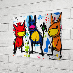 Холст прямоугольный Веселые зверята, цвет: 3D-принт — фото 2