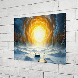 Холст прямоугольный Шайбы в лесу, цвет: 3D-принт — фото 2