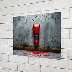 Холст прямоугольный Кикбоксеркие перчатки на сером, цвет: 3D-принт — фото 2