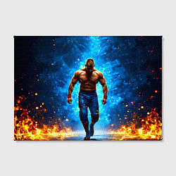 Холст прямоугольный Реслер в огне, цвет: 3D-принт — фото 2