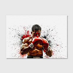 Холст прямоугольный Тайский боксер на белом, цвет: 3D-принт — фото 2
