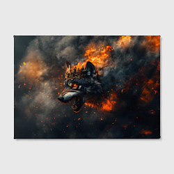 Холст прямоугольный Волк в огне и дыме, цвет: 3D-принт — фото 2