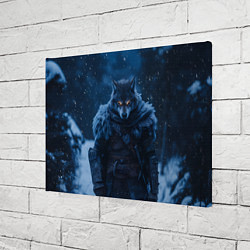 Холст прямоугольный Воин волк зимой, цвет: 3D-принт — фото 2