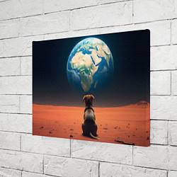 Холст прямоугольный Собачка и планета, цвет: 3D-принт — фото 2