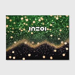 Холст прямоугольный Inzoi лого на черно-зеленом фоне, цвет: 3D-принт — фото 2