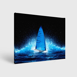 Холст прямоугольный Синяя парусная доска, цвет: 3D-принт