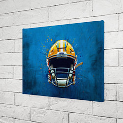 Холст прямоугольный Шлем для американского футбола на синем, цвет: 3D-принт — фото 2