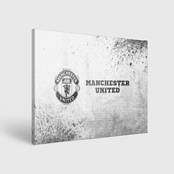 Холст прямоугольный Manchester United - white gradient по-горизонтали, цвет: 3D-принт