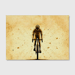 Холст прямоугольный Трековый велосипедист на бежевом, цвет: 3D-принт — фото 2