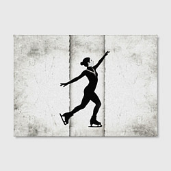 Холст прямоугольный Фигуристка на сером, цвет: 3D-принт — фото 2