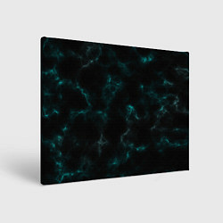 Холст прямоугольный Color black turquoise, цвет: 3D-принт