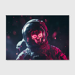 Холст прямоугольный Красный череп в скафандре космонавта, цвет: 3D-принт — фото 2