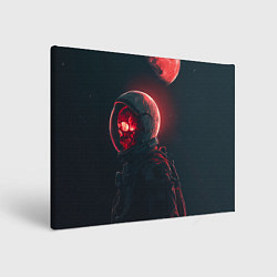 Холст прямоугольный Череп космонавта в красном свете, цвет: 3D-принт