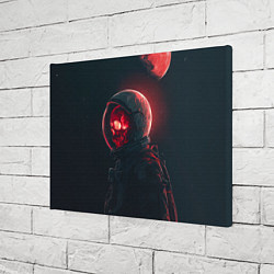 Холст прямоугольный Череп космонавта в красном свете, цвет: 3D-принт — фото 2