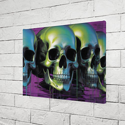 Холст прямоугольный Черепа отливающие неоном, цвет: 3D-принт — фото 2